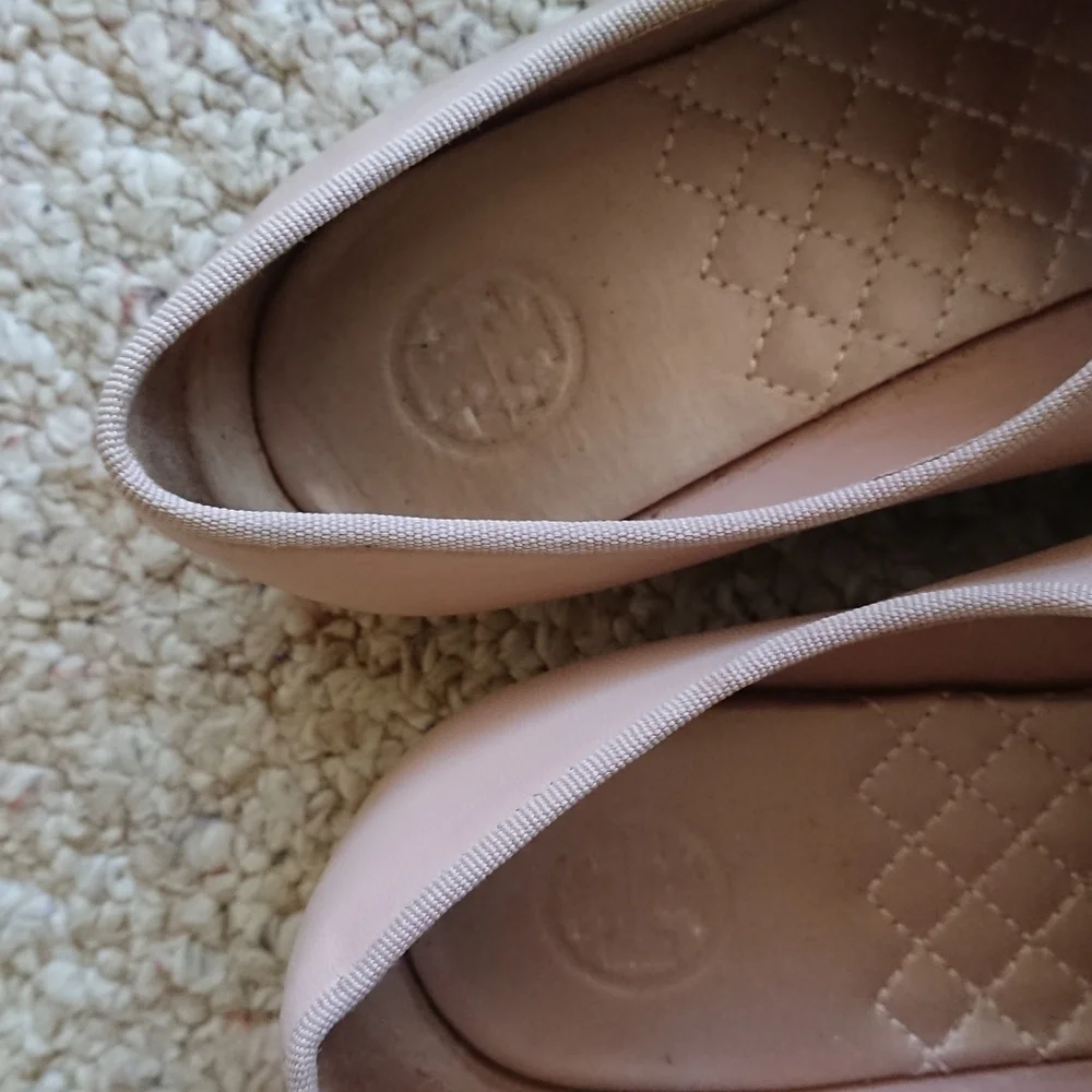 Tory Burch Clara Mules Bow Heel in nude/blush size 7